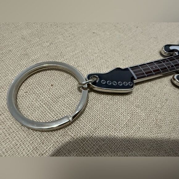 Electric Guitar Keychain Bottle Opener – Rock Music Lover Gift in Black & Silver - Picture 5 of 14